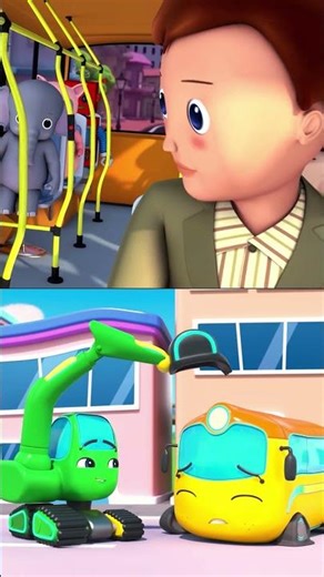Ouch! The Bus Gets A Flat Tire! 😲🚌💨 #buster #kids #cartoon