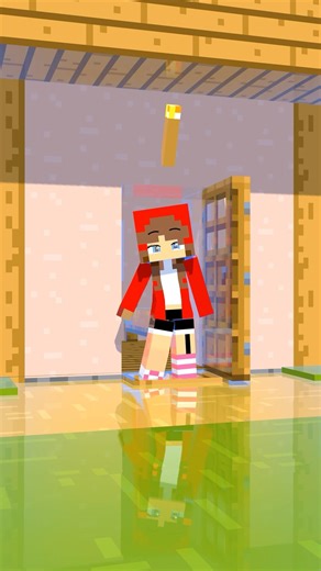 Stupid Door 🤣👊 Mazen Minecraft Animation #jjandmikey