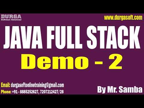 JAVA FULL STACK tutorials || Demo - 2 || by Mr. Samba On 09-04-2026 @10PM (IST)