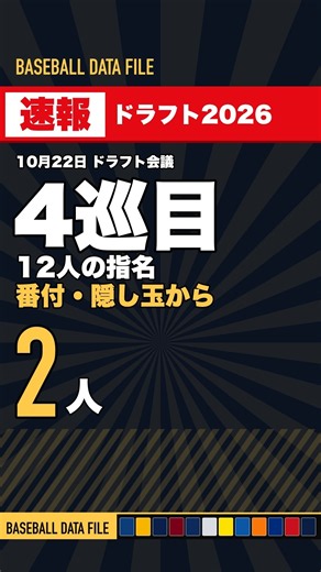 【速報】ドラフト2026 4巡目の指名まとめ #プロ野球 #ドラフト会議