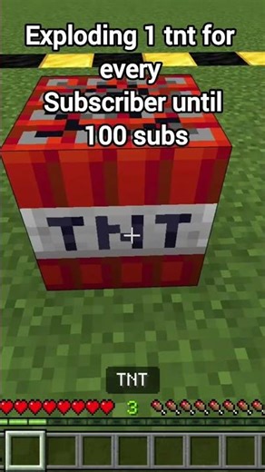 Exploding 1 tnt for every subscriber until 100 subs #minecraft #tnt