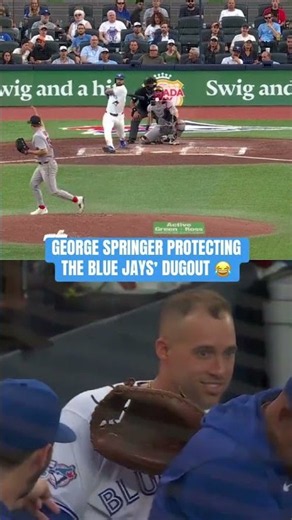 George Springer Saw Nathan Lukes Foul A Ball Off And Made Sure To Be Prepared 😂