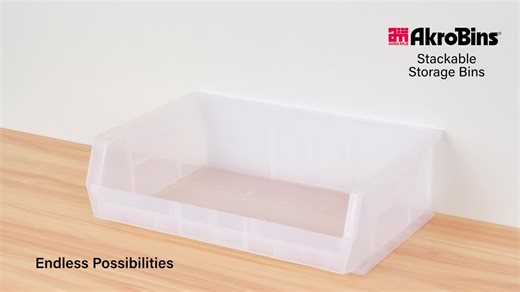 Akro-Mils Plastic Stackable Storage Bins/ Totes, 18 in. x 16-1/2 in. x 11 in.,(3-Pack), Red 30270