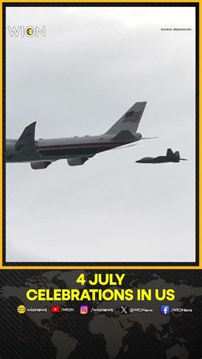 Air Force One Flies Over DC With F-22 Raptors | WION Shorts
