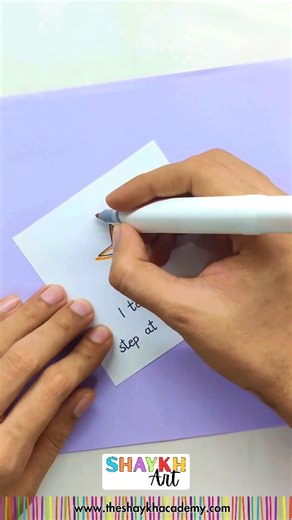 Shaykh Art and Craft 🎨 on Instagram: "✨💌 Easy & Quick Inspirational Quote Card – “I Take One Step at a Time” 💌✨ Hello creative friends! ✂️🎨 Today, we’re making an easy and quick handmade card with a beautiful inspirational quote — “I take one step at a time.” 🌱✨ This simple DIY card is perfect for kids, students, beginners and anyone who loves meaningful crafts. Follow along step by step to design and decorate your card using paper, colors, markers or pens 🖍️🎨. You can add patterns, borde