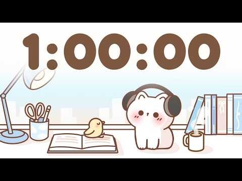60 Minute Timer 🐱 1 Hr Study Timer for Classroom Focus