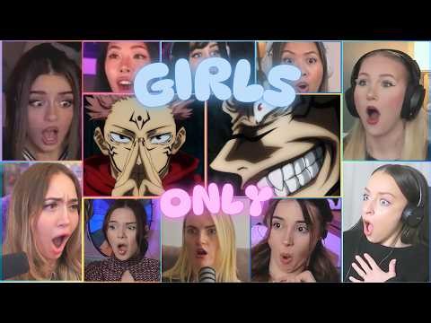 SUKUNA'S DOMAIN GIRLS ONLY - JUJUTSU KAISEN SEASON 1 EPISODE 4 GIRLS REACTION MASHUP 呪術廻戦