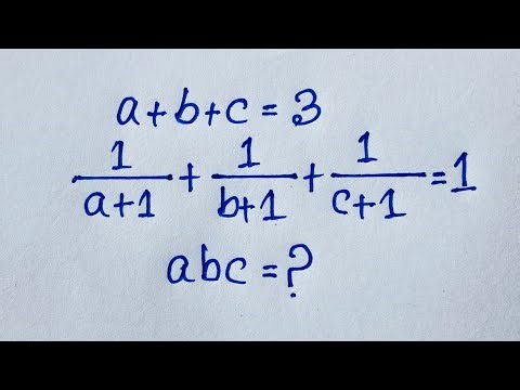 A Nice Algebra Problem | Maths Olympiad Question | Maths solutions : abc=?