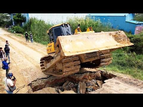 Wonderful Task Extreme Workflow Super Dozer Moving Earth & Dump Trucks Transporting Soil Dirt