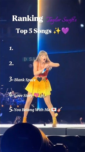 Taylor Swift's Top 5 Songs ✨ Enchanted deserves #1! 🏰💜 #TaylorSwift #Swifties #Shorts