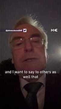 British MP John McDonnell pays tribute to pro-Palestinian hunger strikers for their efforts