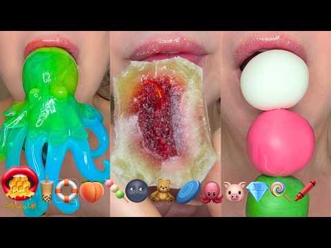 MOST POPULAR! ASMR Satisfying Eating Emoji Food Challenge