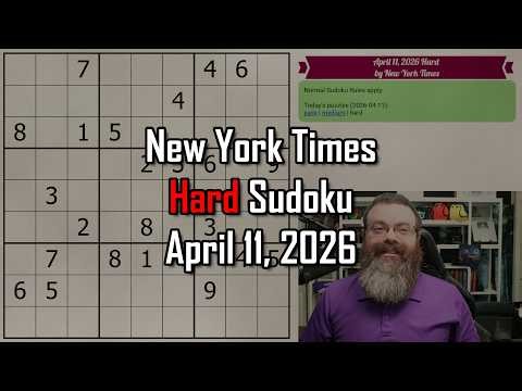 NYT Hard Sudoku Walkthrough | April 11, 2026