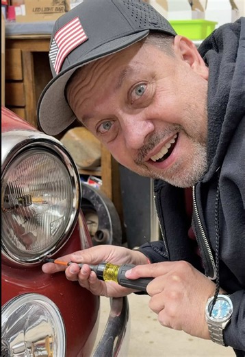 The illumination multiplication situation. Putting some bright new headlights on my old VW beetle to get ready for dark stormy weather. @Sealight Official #carsoftiktokcontest