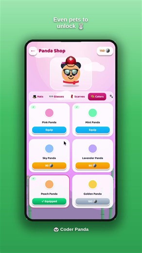 Kids Earn Coins by Coding, Then Customize Their Panda 🐼 #shorts #codingforkids #kidscoding