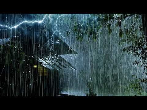 [No Ads] 10 Hours of Thunderstorm at Night | Extremely Heavy Rain & Loud Thunder for Deep Sleep