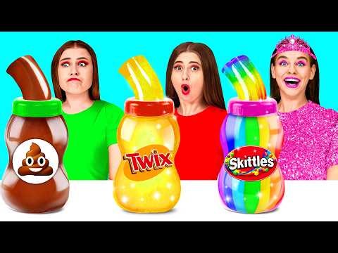 ريتش مقابل بروك مقابل تحدي غيغا للأغذية الغنية | تحديات مضحكة Happy Fun