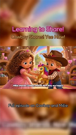 Cowboy Shares! Yee Haw! 🤠 | Cowboy And Millie Show #Shorts