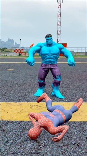 💥Giant Red Hulk beats up Monster #spiderman #hulk #venom #gta