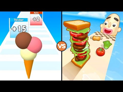 Ice Cream Rush Game VS Sandwich Runner Game In All Level Update And Gameplay iOS Android