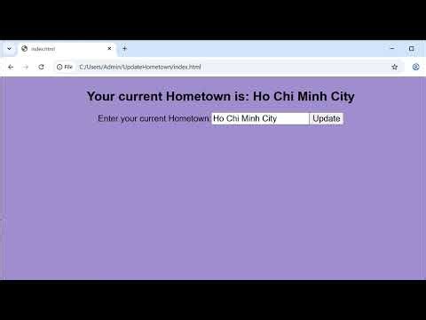 Javascript onclick Event - Update home town example