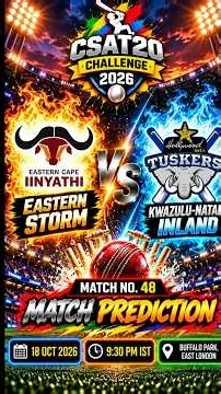 CSA T20 Challenge 2026 | Eastern Strom vs KwaZulu-Natal Inland match prediction #csat2026 #viral