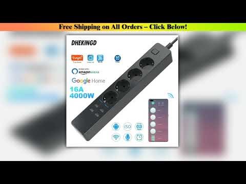 Wifi Smart Power Strip 4EU 4USB Outlets Plug 5V3.1A Charging Port Timing Bluetooth Control with