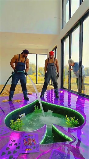 THIS FLOOR IS JUST CRAZY 😱 Infinity Spades Pool Epoxy Beach Floor ♠️