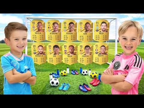 Mike and Chris collect soccer cards for helping Uncle