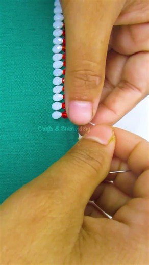 Unique border lace embroidery for dresses! #diy #tutorial #beads