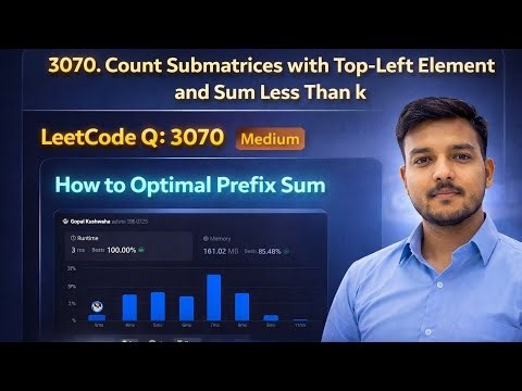 LeetCode 3070 Explained | Count Submatrices ≤ k (Prefix Sum Trick 🔥)