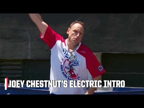 JOEY CHESNUT'S ELECTRIC HOT DOG EATING CONTEST INTRO 🗣️🌭 | ESPN
