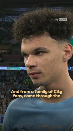 Nico O'Reilly after helping Manchester City win the Carabao Cup! 🤩
