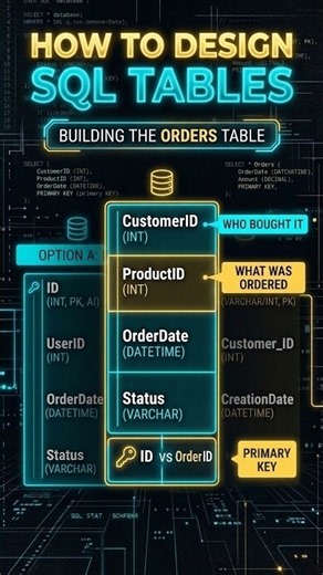 How Senior Engineers Design SQL Tables (Orders & Foreign Keys) 🗄️ #shorts #sql