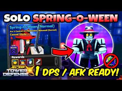 1 DPS AFK READY! SOLO SPEEDRUN Spring-O-Ween Event (Normal)! Roblox All Star Tower Defense ASTDX
