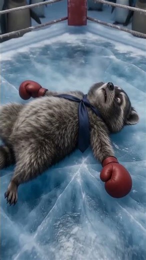 Rick’s Arctic Fight Club 🥊❄️#RickRaccoon #ArcticBoxing