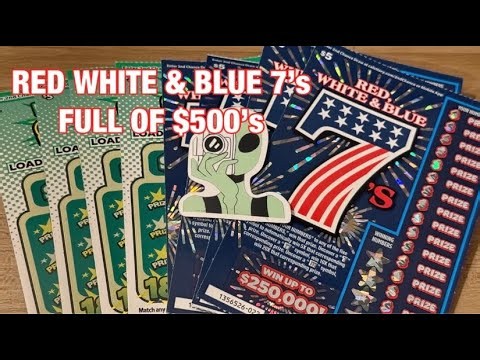 Red White & Blue 7’s & Full of $500’s Tickets‼️California Lottery Scratchers🤞🍀🍀🍀