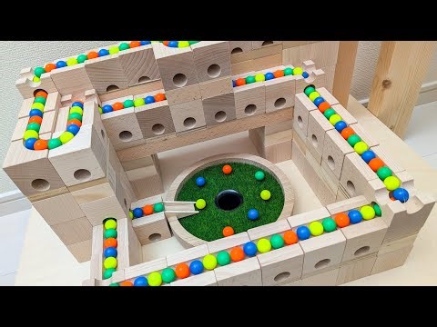 Marble Run Race ☆ HABA Slope + Cuboro + Bornelund Quadrilla + Transparent pipe