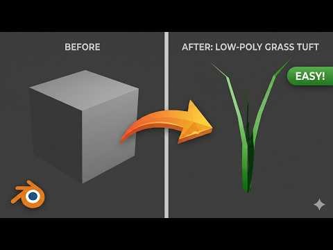 Easy Low Poly Grass Game Asset | Blender 4.5.3 LTS
