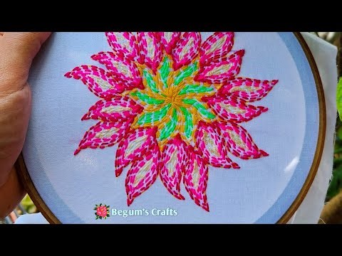 Running Stitch Embroidery Designs Tutorial Step By Step 🌺#embroidery #embroiderydesigns