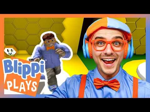 Collect Pollen and keep a pet Bee ! | Blippi Plays | Educational & Gaming Videos for Kids