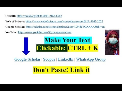 How to Hyperlink Word in MS Word | Ctrl+K Shortcut Tutorial | Clickable Link | Young Researchers