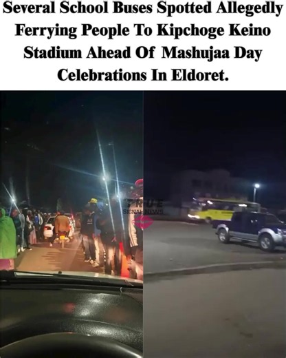 School buses allegedly ferrying people to Kipchoge Keino Stadium Eldoret