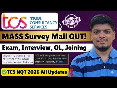 🔥TCS NQT 2026 Big News | Exam Result, Survey Mail, Interview, Offer Letter & Joining Updates