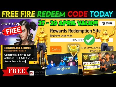 FREE FIRE REDEEM CODE TODAY 27 APRIL REDEEM CODE FREE FIRE | FF REDEEM CODE TODAY 27 APRIL
