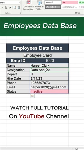 Create Employee Database in Excel 🔥 (Easy Trick)