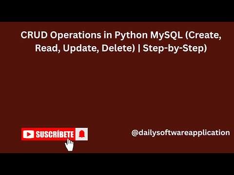 CRUD Operations in Python MySQL (Create, Read, Update, Delete) | Step-by-Step