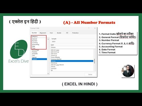 Part_3 (A). All Number Formats - How to use number formats in Excel (Hindi) #excelsdive