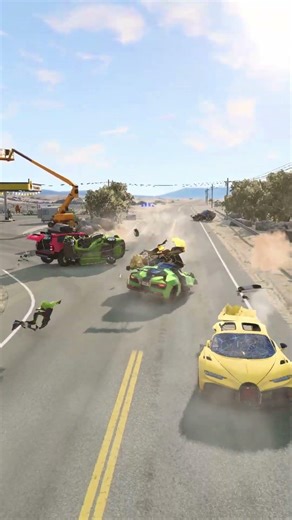 Realistic Highway Car Crashes #499 #shorts #beamngdrive