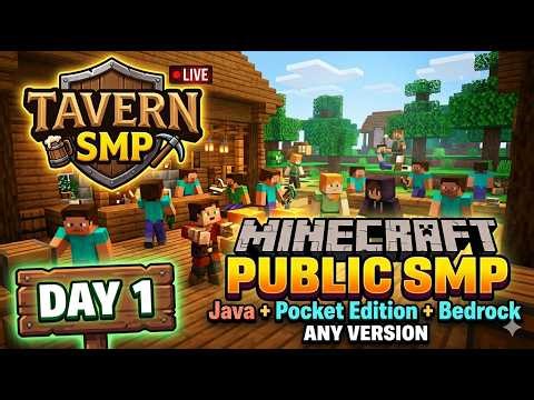 Minecraft Public SMP | Java + Pocket edition + Bedrock | any version | live